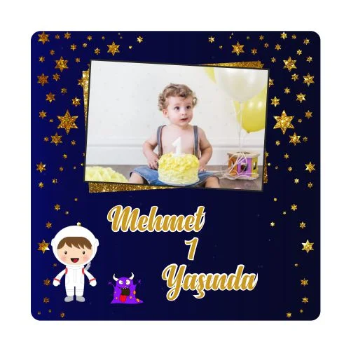 Gezegen Temalı Doğum Günü Magneti